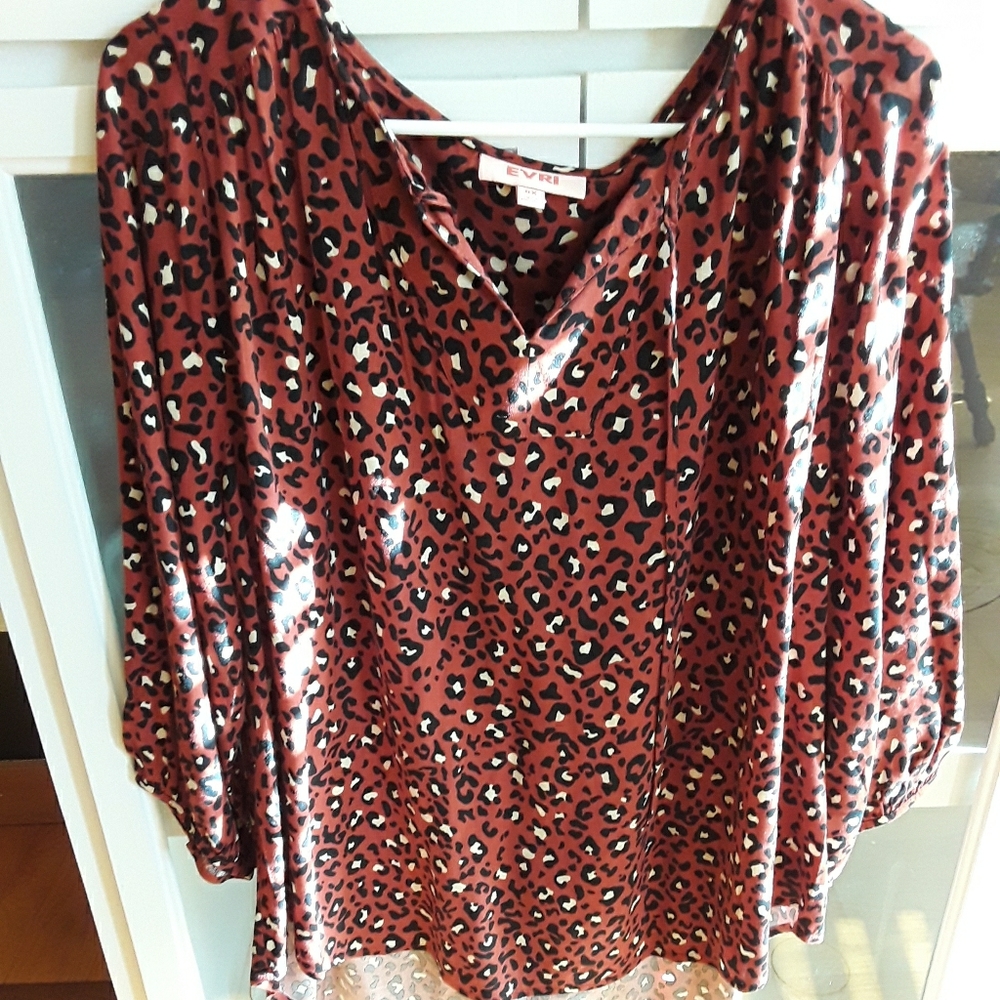 Animal Print Plus Size Blouse
